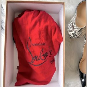 LV size 36.5 heels. Worn once with box and velvet bag/cover. $700.00